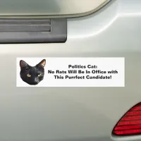 Politics Cat No Rats Will Be In Office Bumper Sticker