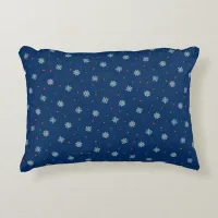 Winter snowflakes and dots pattern accent pillow