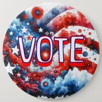 Patriotic Red, White and Blue Vote Button
