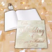 Monogram Wedding Mother-of-Pearl Peach | Foil Guest Book