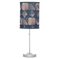 Bold Caribbean Tribal Mudcloth: Navy Blue, Pink Table Lamp