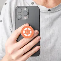 Future Modern Circle Sci-Fi Geek Monogram Orange PopSocket