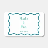 Handwritten Bold Whimsical Wavy Border Wedding  Matchboxes