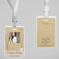 Watercolor Greenery Interior Design Kraft Paper  Badge