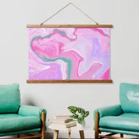 Pink, Mint Green, Purple, White Marble Hanging Tapestry