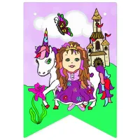 Pretty Purple Fairy Girls Birthday Party Banner