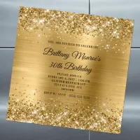 Glittery Gold Foil 30th Birthday Magnetic Invitation