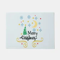 Stars, Moon, Snowflakes, and Merry Christmas, ZSSG Doormat