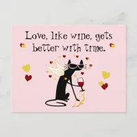 Love Like Wine Valentine Postcard