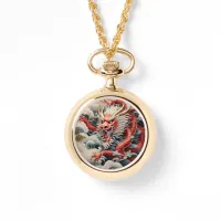 Fire breathing dragon red and white scale watch