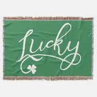 Lucky Shamrock St Patricks Day Irish Throw Blanket