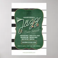 Jazz Music Festival add logo Chalkboard Invitation Poster