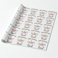 Unicorn Face With Eyelashes Personalized Name Wrapping Paper