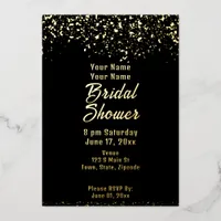 Black and Gold Foil Bridal Shower Foil Invitation