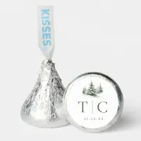 Rustic Winter Wedding Initials Forest Green ID1049 Hershey&#174;'s Kisses&#174;