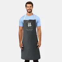 Custom Company White Logo Dark Grey Staff Uniform Apron