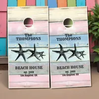 Rustic Vintage Starfish Family Beach House Cornhole Set