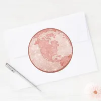 Metallic Rose Gold Glitter Globe Stickers