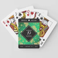 Elegant 19th Jade Wedding Anniversary Celebration Poker Cards