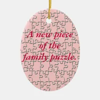 Ornament - New piece of the family puzzle (pink)