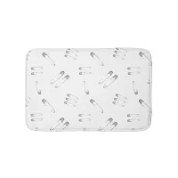 Goth Grunge Safety Pins Punk Patterned Bath Mat