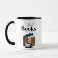 Coffee and Books is All I Need Vintage Mug