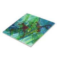 Cool Modern Abstract Acrylic Art Ceramic Tile