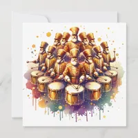 Twelve Drummers Drumming Twelve Days of Christmas Holiday Card