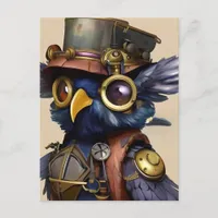 Steampunk Owl Postcard