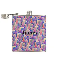 Watercolor Pattern Personalized Flask