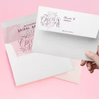 Cheers To Love Wine Tasting Bridal Shower Lined Envelope