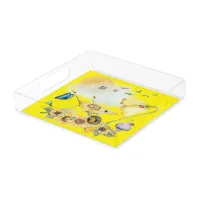 Cute Watercolor Cottagecore Yellow on yellow | Acrylic Tray