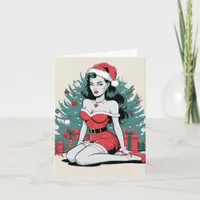 Sexy Mrs. Claus Pinup Vintage Christmas Card