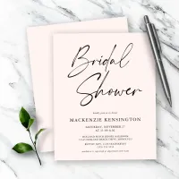 Budget Modern Blush Pink Bridal Shower Invitation