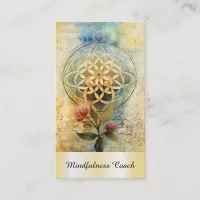 *~* Flower of Life QR  AP92 Reiki Gold Sacred Business Card