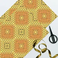 Yellow & Orange Mosaic Geometric Pattern Tissue Paper