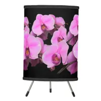 Elegant Pink Orchids Phalaenopsis on Black Tripod Lamp