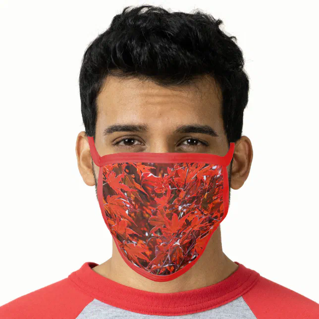 Red Japanese Maple Leaf Tree Face Mask