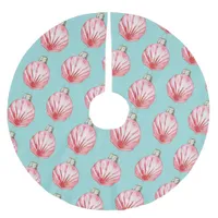 Red Seashell Ornament Pattern  Brushed Polyester Tree Skirt