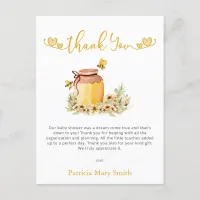 Little Sweetie Honeybee Baby Shower Thank You Postcard