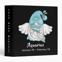 Gnome Aquarius Astrology Sign Angel Name Subject 3 Ring Binder