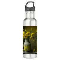 Antique Vase of Yellow Flowers Stainless Steel Water Bottle