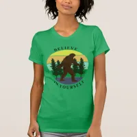 Believe in Yourself | Vintage Sunset Bigfoot   T-Shirt