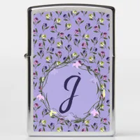 Pretty Pink Purple and Yellow Pansies Zippo Lighter