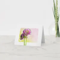 Watercolor Pink Flowers Any Occasion Note Card