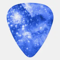 Ultramarine Blue Colored Stars Guitar Pick