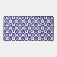 Blue Lion Head Pattern Desk Mat