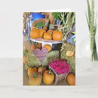 Halloween Fall Pumpkins and Cornstalk display Card