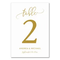 Wedding Table Numbers | Bounce Script (Gold) 2