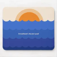 Ocean sunset minimalist scene mouse pad